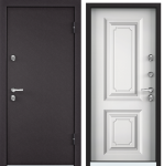 Дверь SNEGIR 20 МР (880, 2050, L, 8019, -, КТ Белый, S20-02, хром, НАКЛ,-.-) (RAL 8019)