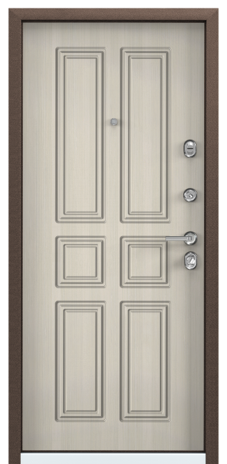 Дверь ULTIMATUM PP (860,2050, R, ПТ_кт Дуб медовый,КВ-16,КТ Белый,КВ-16,хром,НАКЛ,НК2,ПТ_кт Дуб мед)