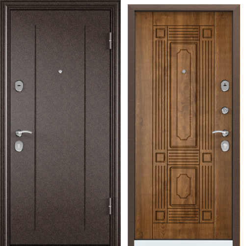 Дверь DELTA 07  86 L лев. медь RGSO  ПВХ  дуб  СК4 хром накл