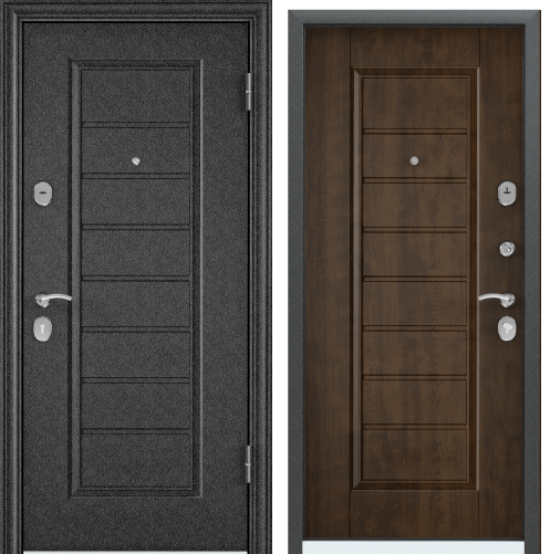 Дверь DELTA 07M 86 L лев.черный шелк VDM-2N,КТ Орех грецкий,СК5-Sхром накл.(с нерж.порогом)