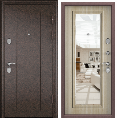 Дверь DELTA MIRROR  М 95 лев. L  медь RGSO ПВХ БЕЛ венге 3ВС-1  хром накл