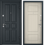 Дверь DELTA-M 10 (860, 2050, R, темно-синий букле, VDM-1, ПВХ Слоновая кость, D6-18, хром, НАКЛ, -,