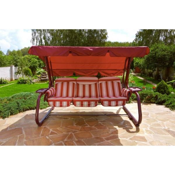 Качели садовые "Мастак" с653 бордо ткань №28