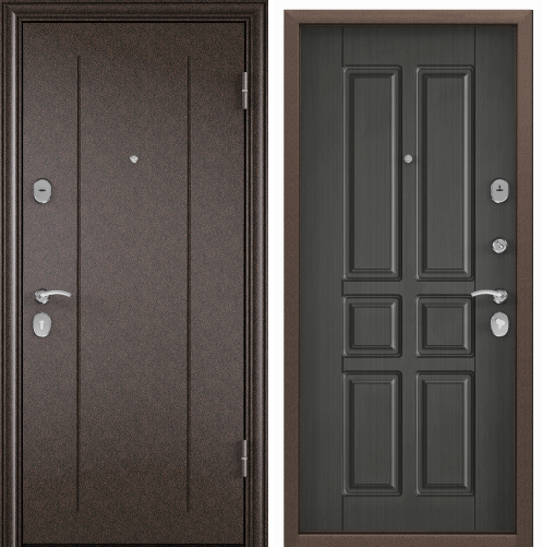 Дверь DELTA-M 10 86 R медь RGSO ПВХ Каштан темный D12 хром НАКЛ