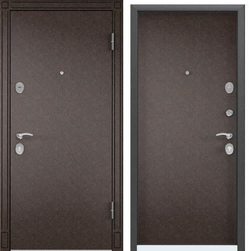 Дверь STARTER STEEL 86L лев. . медь-черный муар,накл.