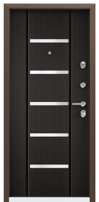 Дверь ULTIMATUM МP (950, 2050, L, медь, , ПВХ венге, КВ-27П, хром, НАКЛ)