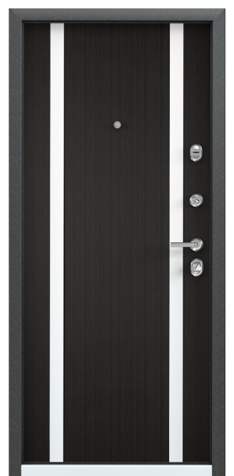 Дверь ULTIMATUM МP 95 L лев черный шелк ПВХ венге КВ-23  хром накл черный шелк RAL9005
