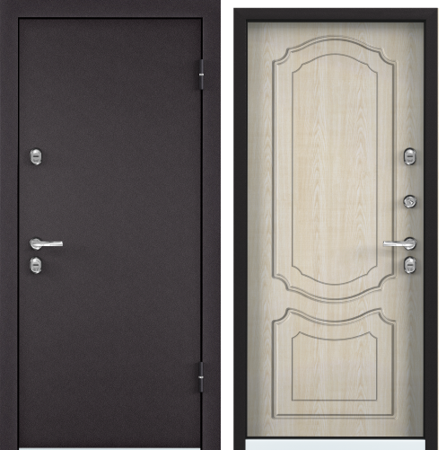 Дверь SNEGIR 20 МР (880, 2050, L, 8019, -, КТ Дуб бежевый, S20-07, хром, НАКЛ,-,-) (RAL 8019)