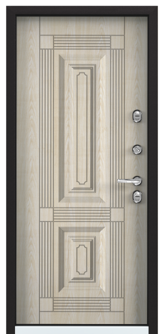Дверь SNEGIR 45MP (950, 2050, L, 8019, , КТ Дуб бежевый, S45-02, хром, НАКЛ, )