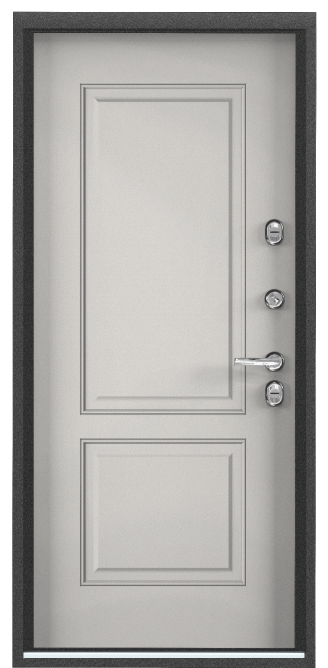 Дверь SNEGIR PRO MP (950, 2050, L,букле коричневый,КТ Белый S60-С2хром НАКЛ)