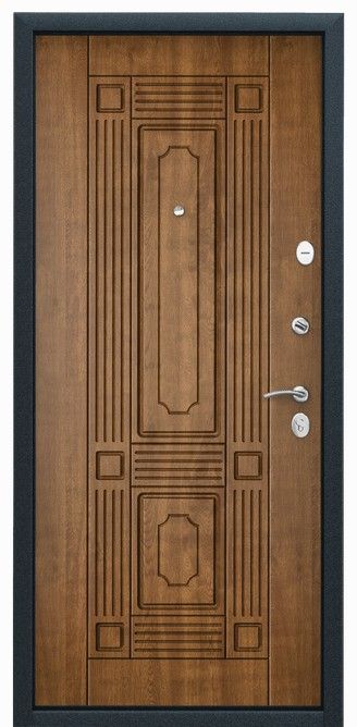 Дверь DELTA-M 10 (860, 2050, R, медь, RGSO, КТ Дуб медовый, D1, хром, НАКЛ,) (Панель 10 мм)