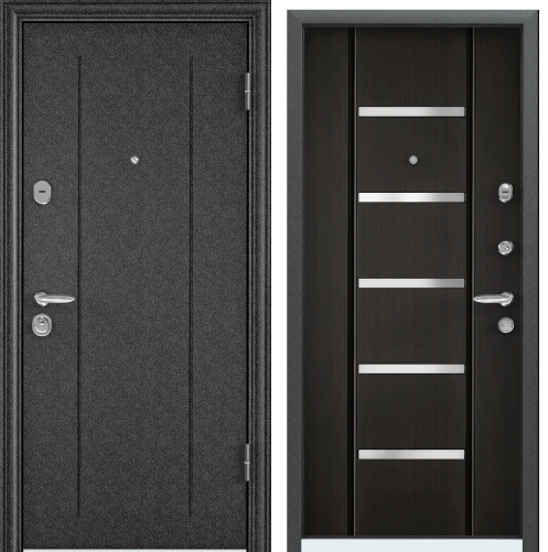 Дверь SUPER  OMEGA 08  86 R прав. черный шелк, VDM-2N.ПВХ венге, RS-1. хром накл.