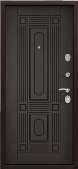 Дверь СТАРТЕР (960,2050,R, медь,-,ПВХ Ларче Шоколад, СК4, хром НАКЛ,-,-)