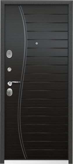 Дверь SIGMA color 95 L лев.темно-серый муар.SP-8B.ПВХ венге Поперечное D8 хром накл