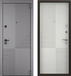 Дверь Х7 PRO  (950, 2050,L,ПВХ Гриджио Х6-HT1, -, ПВХ Бетон известковый, X6-HT1 черн квад НАКЛ НУ-1