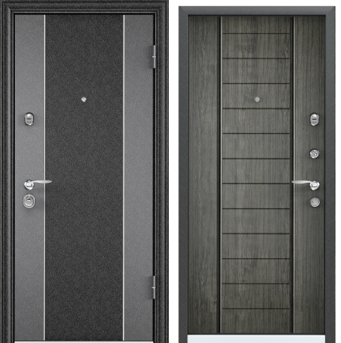 Дверь SUPER  OMEGA 10 MAX  86 L лев. черный шелк, SP-9GN. KT Дуб пепельный, RS-9. хром накл.