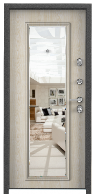 Дверь ULTIMATUM PP (880, 2050, R ,КТ Дуб пепельный, КВ-2,КТ Дуб бежевый, КВ-11, хром,НАКЛ НК2)