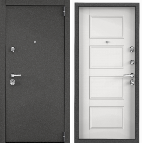 Дверь SUPER OMEGA 100 (860, 2050, R, Колоре гриджио, -, КТ Белый, SO-UC-1, хром, НАКЛ, РУСТ, -) (Кол