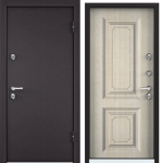 Дверь SNEGIR 20 MP (880, 2050, L, 8019, -, КТ Дуб бежевый, S20-02, хром, НАКЛ, РУСТ, -) (RAL 8019)