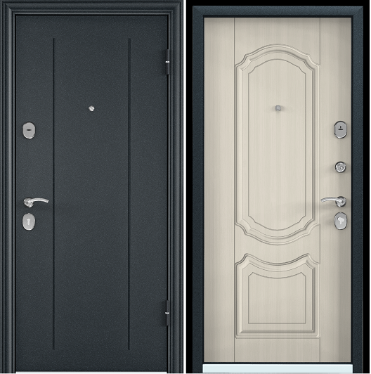 Дверь DELTA-M 10 (950, 2050, L, медь, RGSO, ПВХ БЕЛ перламутр, D1, хром, НАКЛ, -, -) (медь, Панель 1