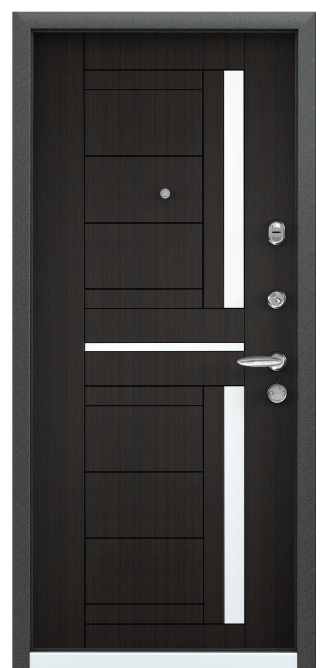 Дверь SUPER  OMEGA 10  88 R прав. черный шелк,RP3.ПВХ  Венге,RS-2. хром накл.