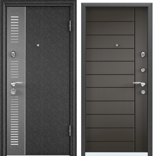 Дверь SUPER  OMEGA 10 MAX  86 L  лев. черный шелк, SP-7GN.ПВХ Молочный шоколад RS-13. хром накл.