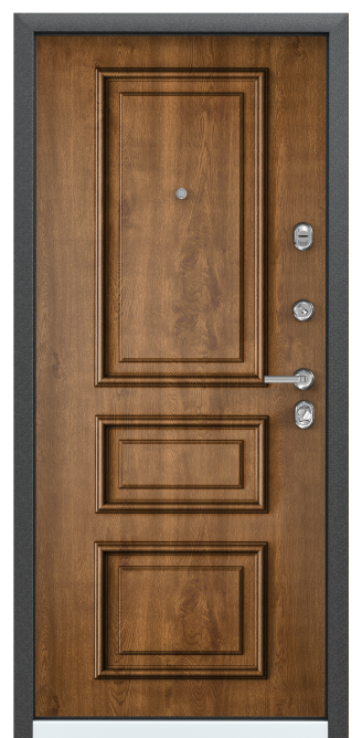 Дверь ULTIMATUM PP 88 R прав.ПТ_кт Дуб медовый,3D3U FDL.ПТ_кт Дуб медовый, хром.накл.НК2 черный шелк