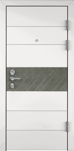 Дверь ULTIMATUM-М СISA PP 88 R прав. КТ Белый, КВ-30.хром,НАКЛ, НК2 темно-серй муар