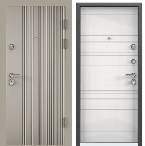 Дверь ULTIMATUM-М PP 88 R ПВХ Молочный шоколад.КВ-28,КТ Белый, КВ-29. НК2 ПВХ.хром накл черный шелк