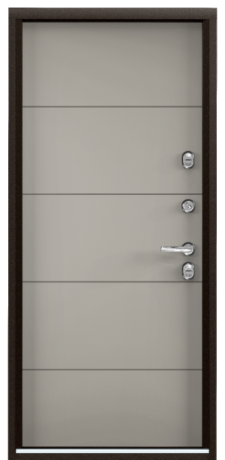 Дверь SNEGIR PRO MP (950, 2050,R,темно-серый букле графит ПВХ Крема S60-L4 хром НАКЛ