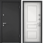 Дверь SNEGIR 20 MP (880, 2050, L, черный муар металлик, -, КТ Белый, S20-19, хром, НАКЛ, РУСТ, -) (ч