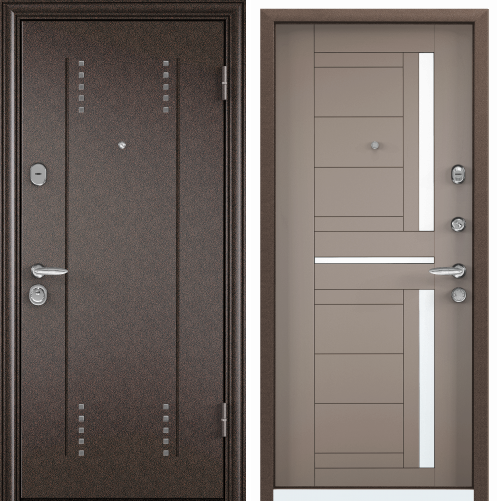 Дверь SUPER  OMEGA 08  95 Rправ медь.RP3.ПВХ Кофе с молоком RS-2.хром,накл