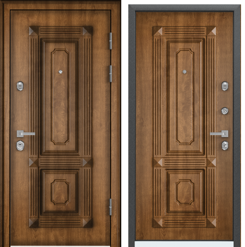 Дверь PROFESSOR-4+02 PP  88 R прав.Пт_кт Дуб медовый. 5D2. хром.накл.НК3 (черный шелк)