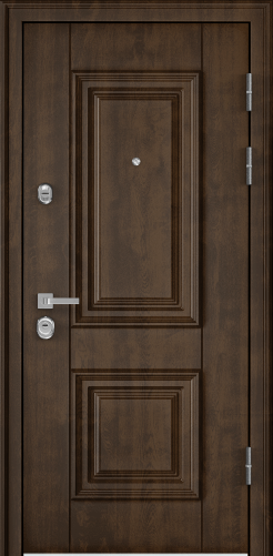 Дверь PROFESSOR-4+ 02 РР 88 L лев. KT Орех грецкий,5D3,  хром накл НК3. черный шелк