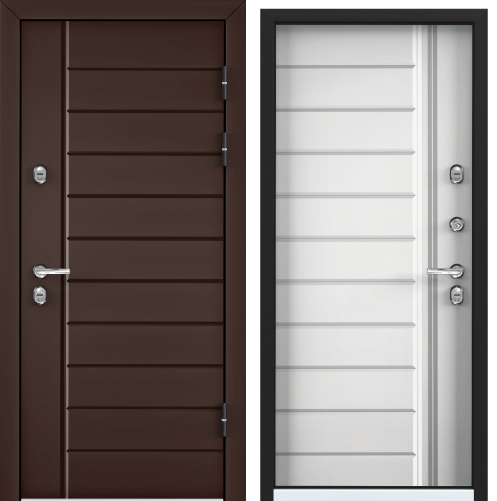 Дверь SNEGIR 45 РР 88 L  лев. 8017 Коричневый, OS45-07 КТ Белый, S45-07. хром НАКЛ НК2