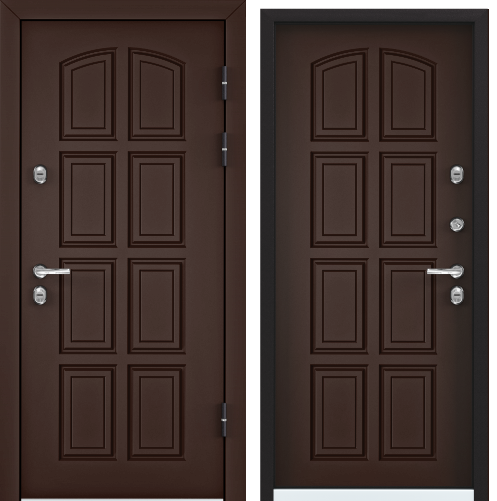 Дверь SNEGIR 60 РР 95 R  прав. 8017 Коричневый,TS-6,Коричневый, TS-6 хром НАКЛ НК2(панель краш МДФ)