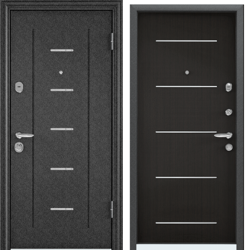 Дверь SUPER  OMEGA 07 88 R прав. черный шелк, RР4, Венге, 5М7, хром накл.