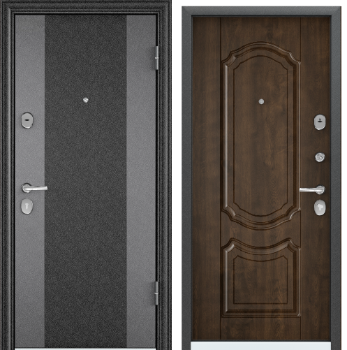 Дверь DELTA M 88 L лев . LUX color черн.шелк,SP-9G.ПВХ БЕЛ перламутр,D10хром накл.