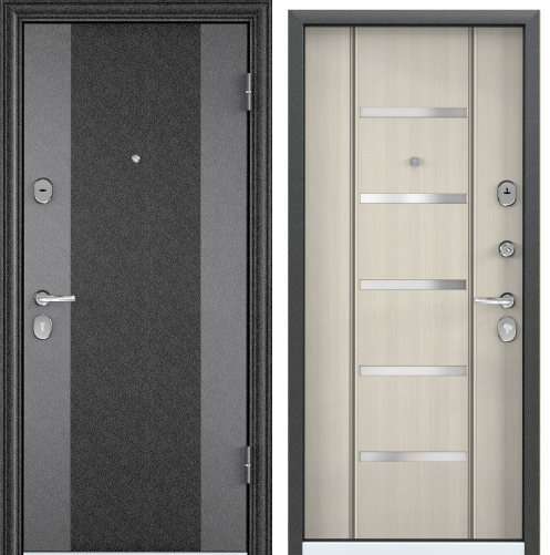 Дверь DELTA M 88 L лев . LUX color черн.шелк,SP-9G.ПВХ БЕЛ перламутр,D10хром накл.