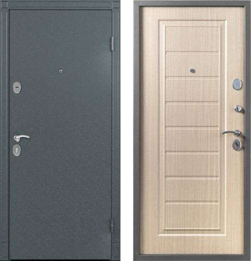 Дверь СТЕЛ-07 (86 R прав. ПВХ БЕЛ перламутр  СК5-S  хром накл)