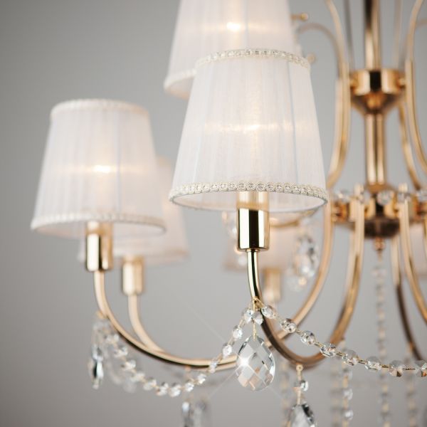 10087/12/ подвесной светильник / золото/прозрачный хрусталь Strotskis