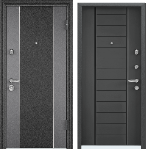 Дверь SUPER  OMEGA 10 MAX  86 L лев. черный шелк, SP-9GN.ПВХ Темный пепел RS-9. хром накл.