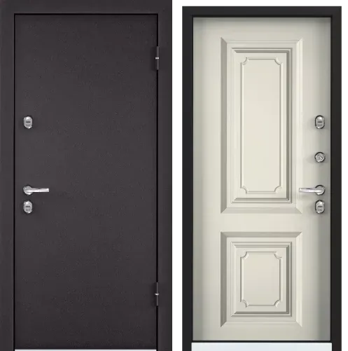 Дверь DELTA-M 10 (860, 2050, L, медь, RGSO, КТ Белый, D20, хром, НАКЛ, -, -) (медь, Панель 10 мм)