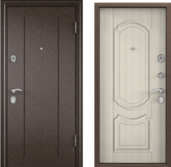 Дверь DELTA-M 10 (860, 2050, L, медь, RGSO, КТ Белый, D20, хром, НАКЛ, -, -) (медь, Панель 10 мм)