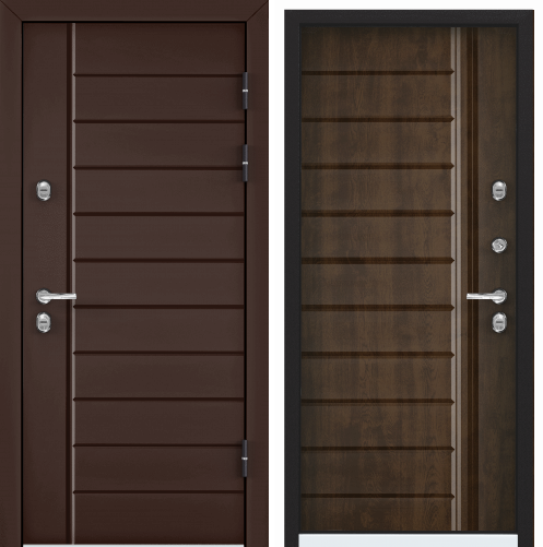Дверь SNEGIR 45 РР 95 R  прав. 8017 Коричневый, OS45-07 КТ Орех грецкий, S45-07. хром НАКЛ НК2