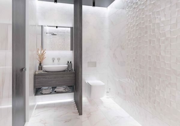 Плитка керамическая глазурованная для стен TM ALLORE Calacatta Ice W M 250*750 NR Glossy 1