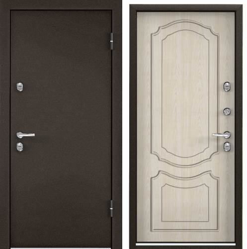 Дверь SNEGIR 20 MP (880, 2050, L, букле коричневый, -, КТ Дуб бежевый, S20-07, хром, НАКЛ, РУСТ, -)