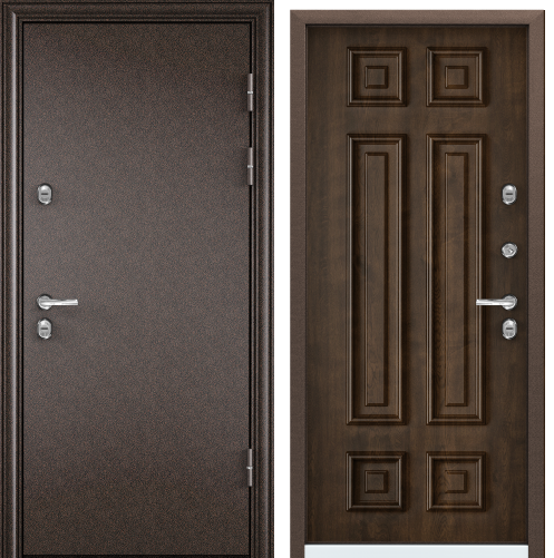 Дверь ПРОФЕССОР Д (1300, 2050, R, медь,ПВХ Бел шамбори, 3D1,хром, НАКЛ)