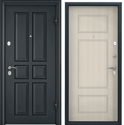 Дверь DELTA-M 10 (950, 2050, L, черный шелк, VDM-2, ПВХ Бетон темный, СК6М, хром, НАКЛ, -, -) (черны