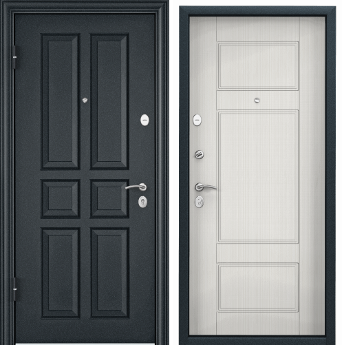 Дверь DELTA-M 10 (950, 2050, L, черный шелк, VDM-2, ПВХ Бетон темный, СК6М, хром, НАКЛ, -, -) (черны